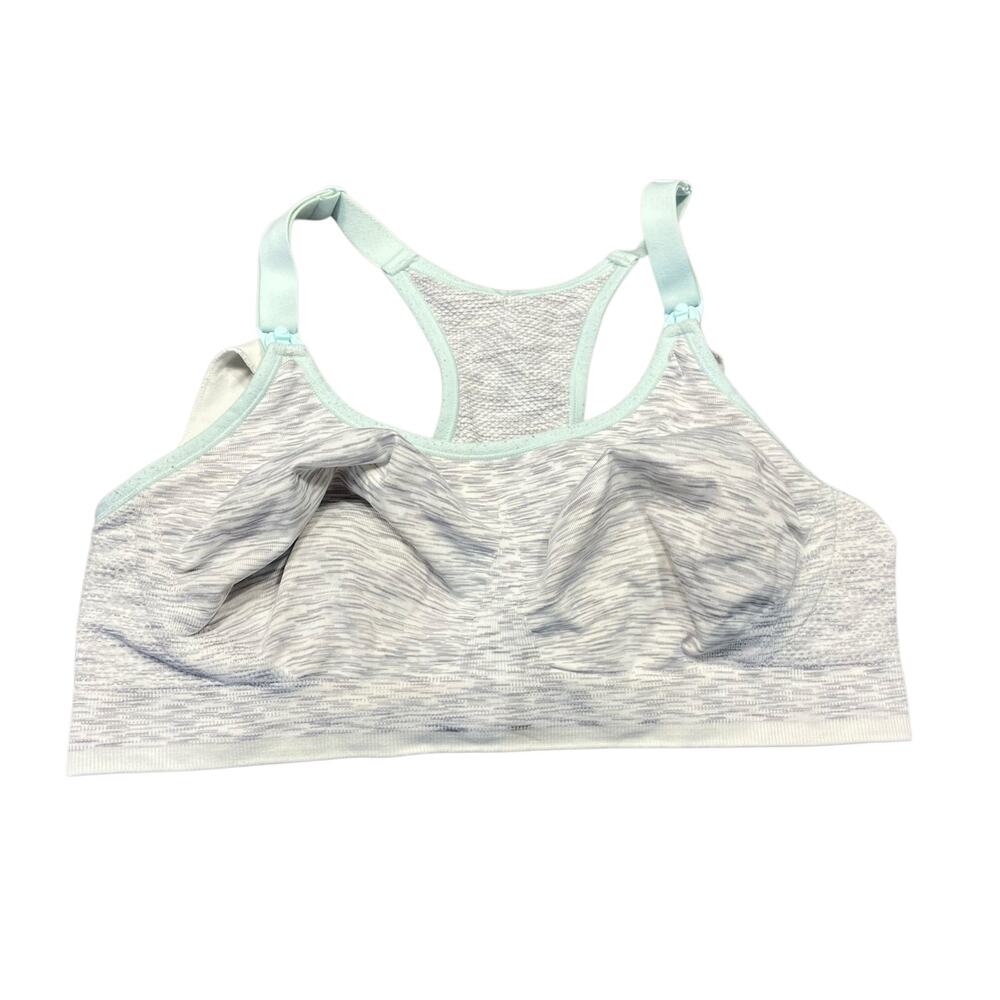Bravado! Designs Gray Nursing‎ Sports Bra L Adjustable Racerback Clip Down